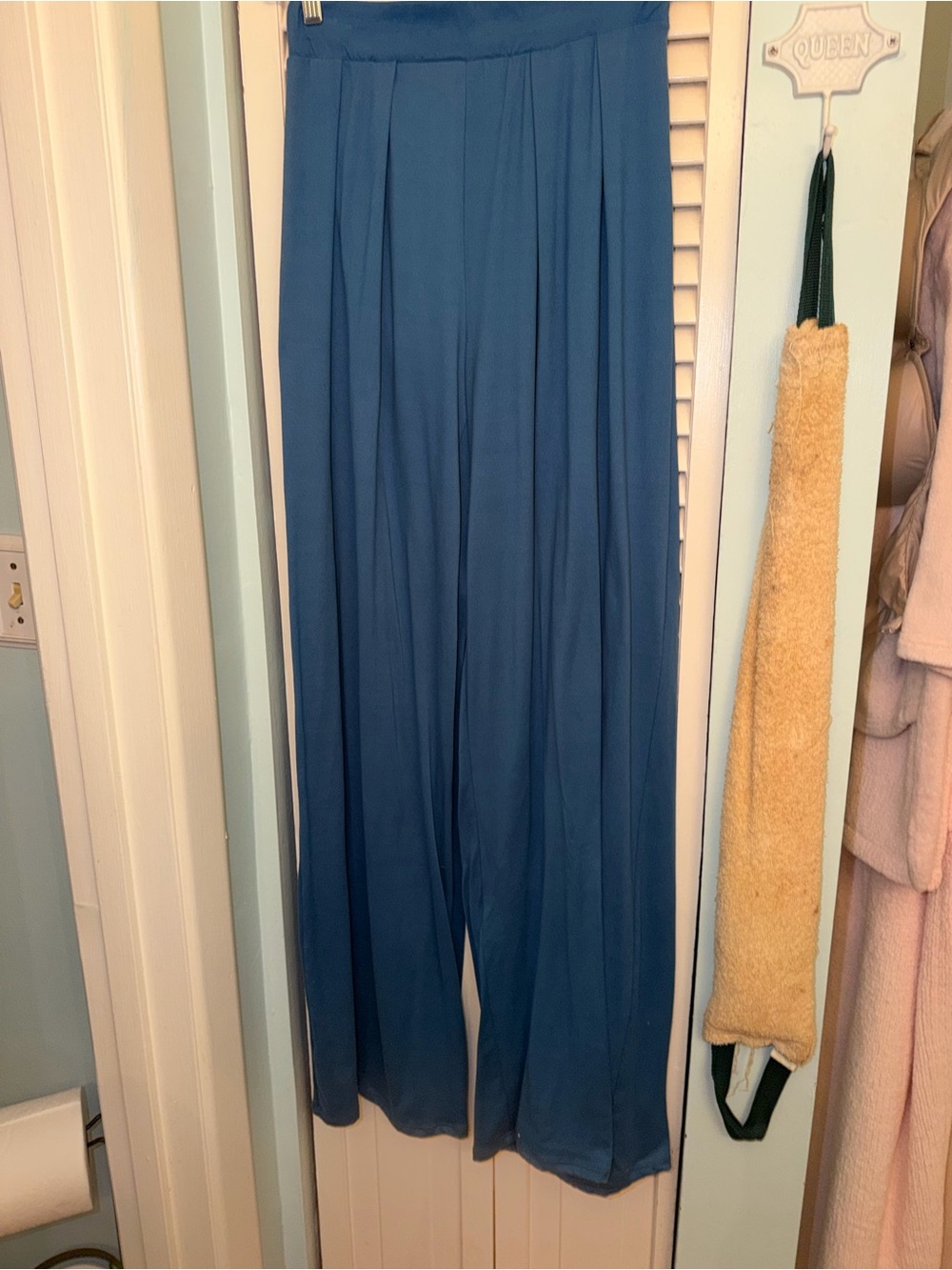 Women's Wide-Leg Flowing Pants — Slate Blue
